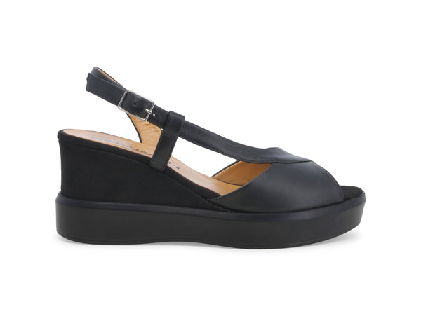 Melluso Sandali Donna con Zeppa Tomaia Pelle Camoscio Nero R80547-235998